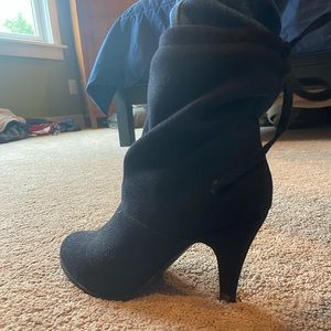 Suede heeled booties